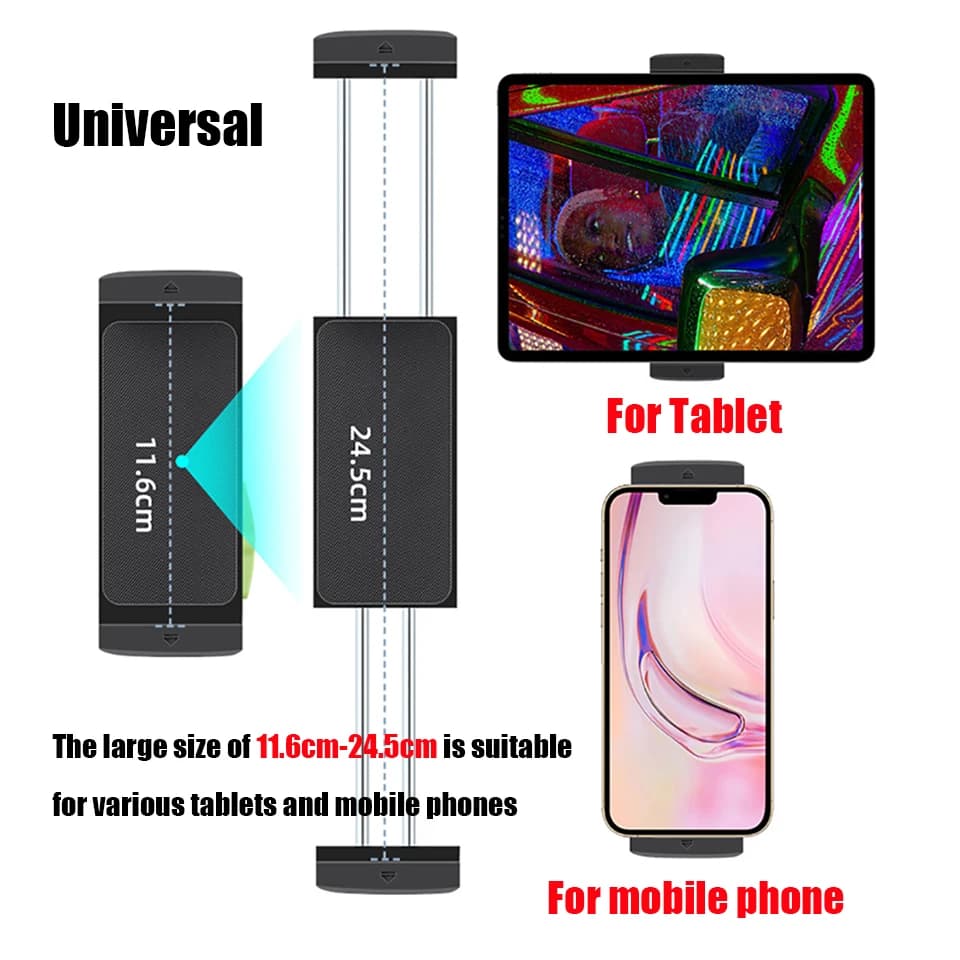 Universal Metal Tablet Phone Holder in Car Ball Head Bracket Suction Cup Mount 360 Rotation Stand for iPad 12.9" Samsung Xiaomi — view 4