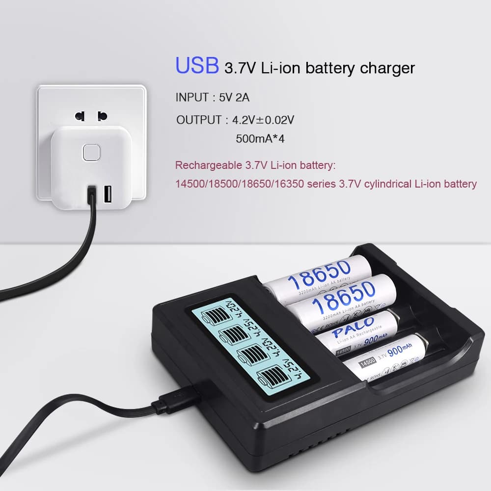 18350 battery 1000mAh 3.7V Rechargeable Li-ion flashlight battery 3.7V battery charger For 18350 16350 18650 14500 21700 battery — view 5