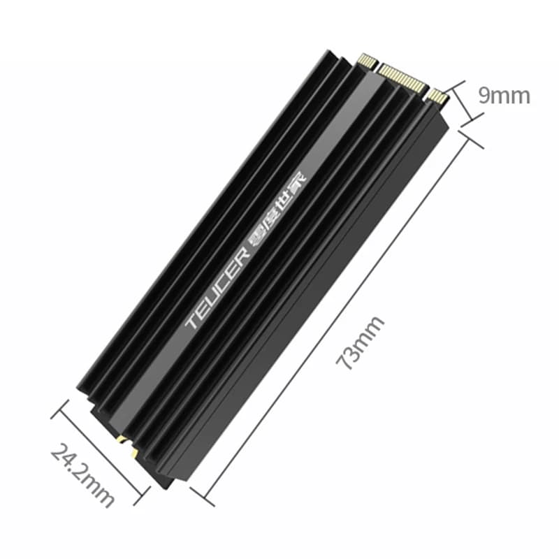 TEUCER M2 SSD Heatsink NVME 2280 Solid State Disk Drive Radiator Cooler Cooling Pad for Desktop PC M.2 NVME PS5 Heatsink — view 4