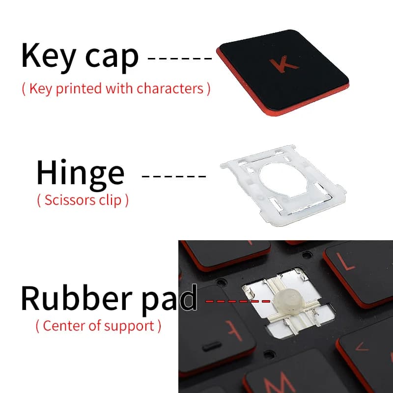 Keyboard Laptop For ASUS ACER HP DELL IBM Lenovo Xiaomi HUAWEI Samsung MSI LG Apple HASEE SONY Cap Keycap And Hinge Replacement — view 3