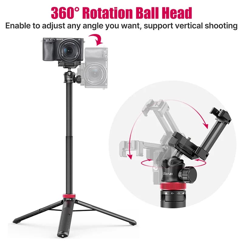 ULANZI TRIPOD MT-44 Tripods Smartphone Vlog Tripods With Cold Shoe Phone Mount Holder For Mobile Tripod Camera Portable SLR — view 4