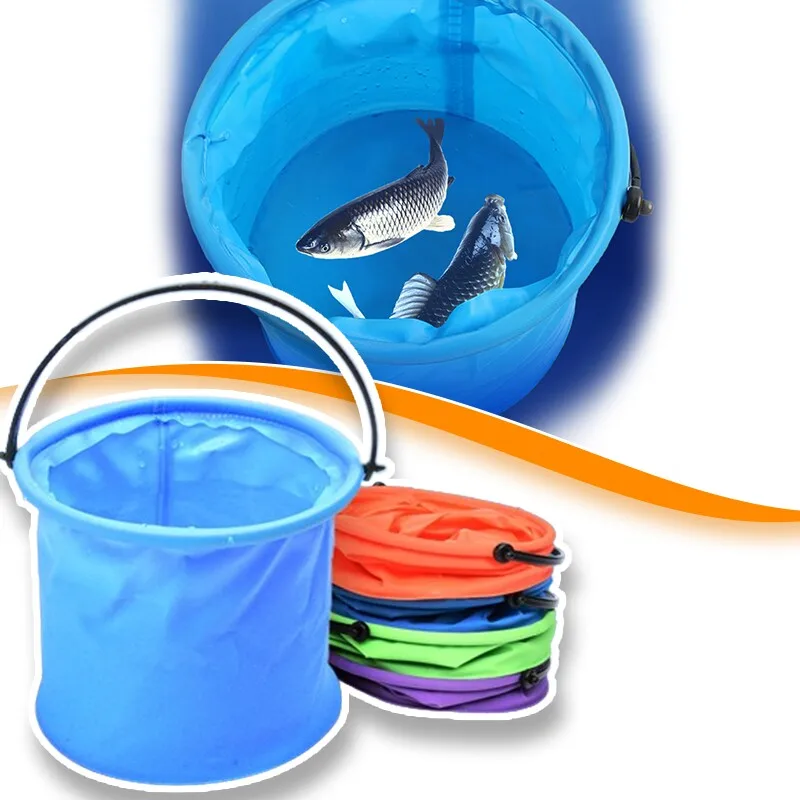 Portable Folding Bucket Multifunctional Fishing Live Fish Box Bait Bucket For Outdoor Car Washing Bathroom Kitchen Fishing — view 2