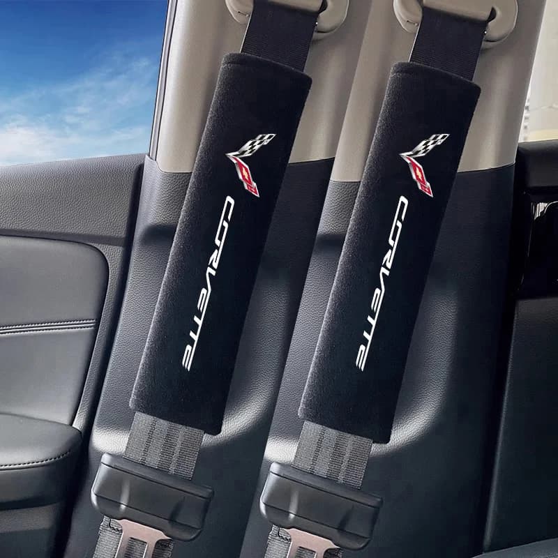 For Corvette C1 C2 C3 C4 C5 C5 C6 C7 C6-R C8 Car Seatbelt Shoulder Pad Cover Carbon Fiber Seat Belt Protector Cushion — view 2