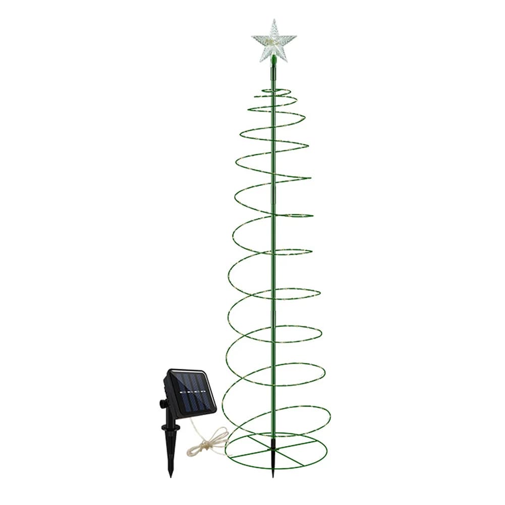 Solar Powered Xmas Tree Grass Stake Lights with Star Christmas Tree Lawn Stake Lamp Waterproof for Pathway Lawn Patio — view 4