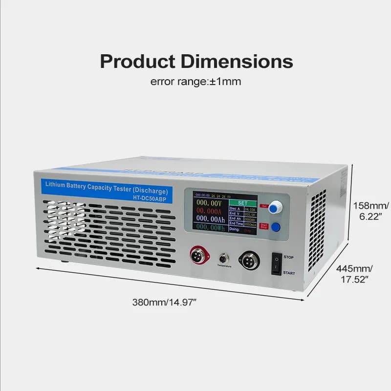 Heltec HT-DC50ABP 5-120V 50A Lithium Battery Capacity Tester Discharge Load Tester Adjustable Current Voltage Discharge Machine for Lithium Lead Acid Battery Capacity Testing — view 4