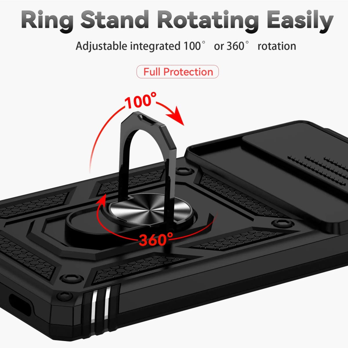 Sliding Push Window Shockproof Case For Google Pixel 6 7 8 9 10 Pro XL 6A 7A 8A 9A 10A Camera Lens Protection Ring Holder Cover — view 4