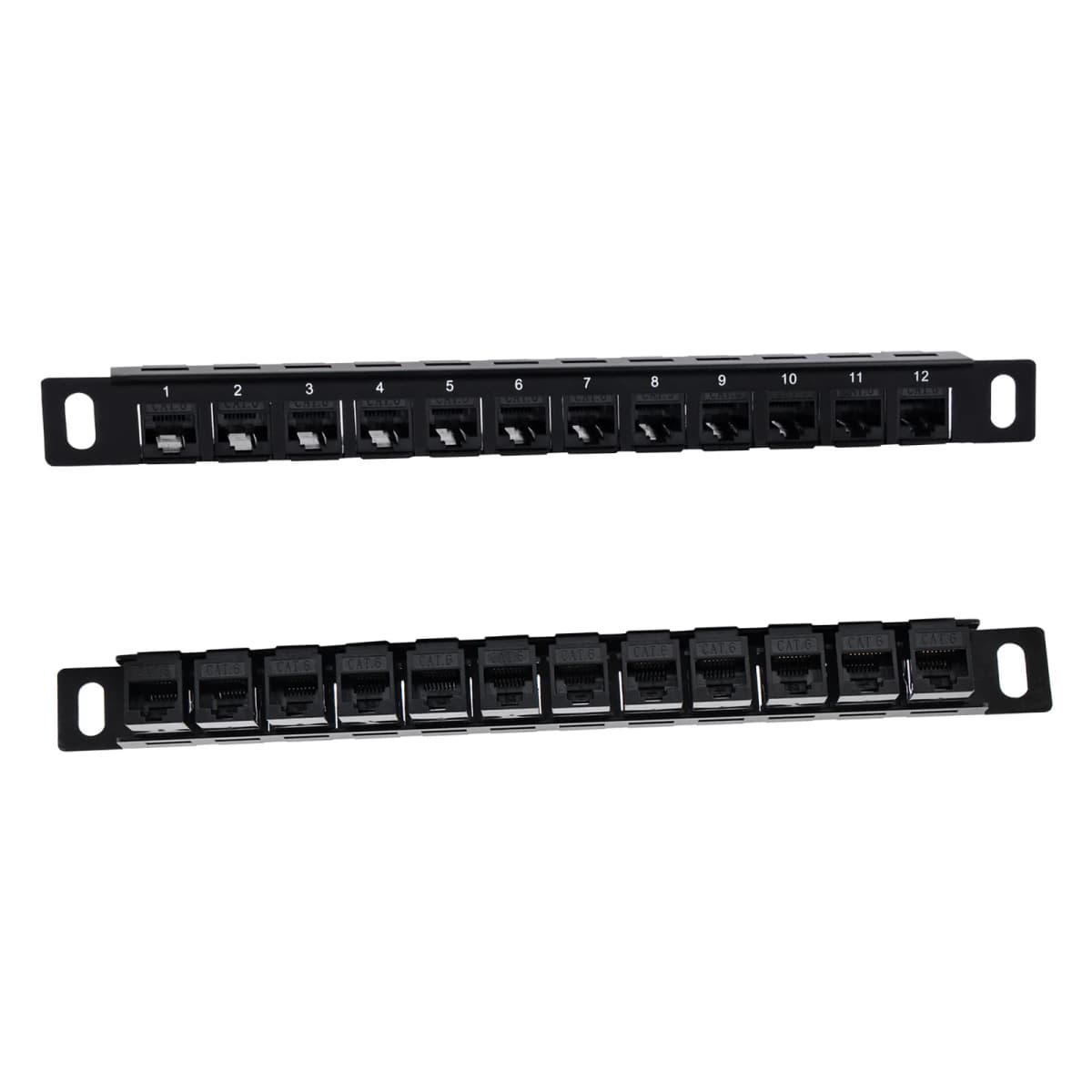 DeskPi Rackmate Accessories 12 Port Patch Panel, 10inch 0.5U CAT6 Network Patch Panel — view 3