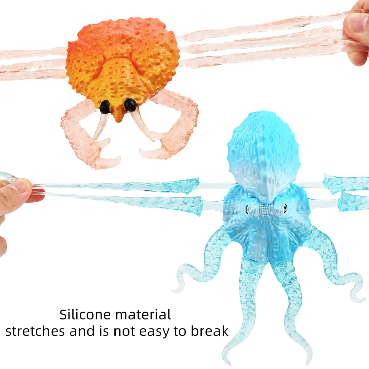 TPR simulation children's toy soft rubber stretching octopus pinching music decompression water toy crabs marine creatures — view 4