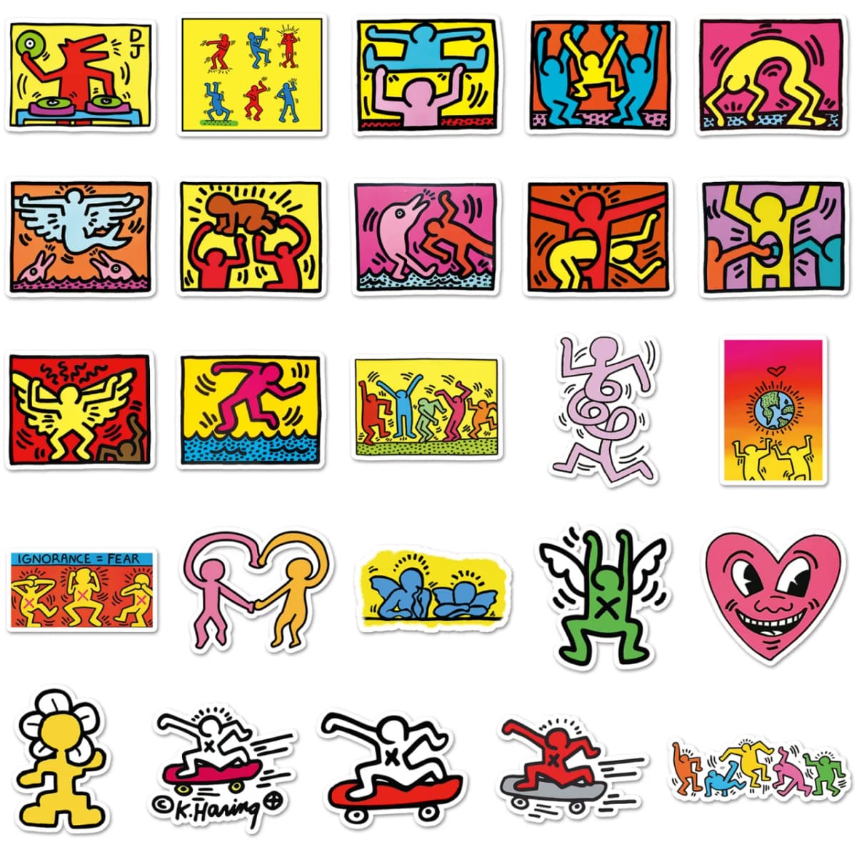 10/30/50PCS Keith Stickers Interesting Art Graffiti DIY Cartoon Decoration Scrapbook Fridge Luggage Laptop Phone Guitar Sticker — view 5