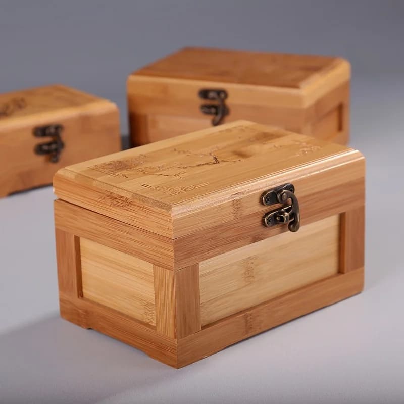 Bamboo Craft Princess Korean Bamboo Jewelry Box Wooden Jewelry Storage Box Small Collection Box Gift Box WF — view 4