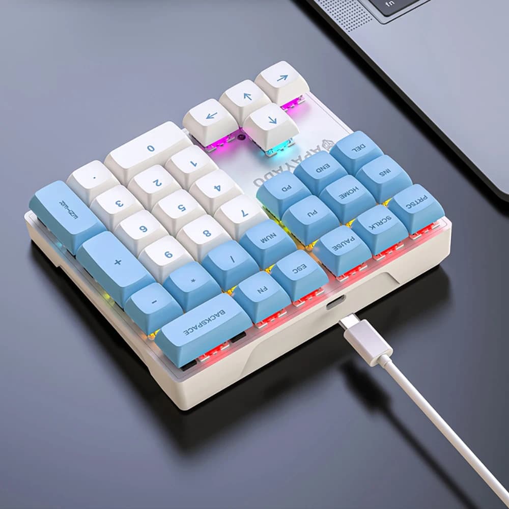 33 Key Wired Mechanical Numeric Keypad with Multicolor Lights Suitable for Finance Business Laptop Numeric Keyboard High Quality — view 4