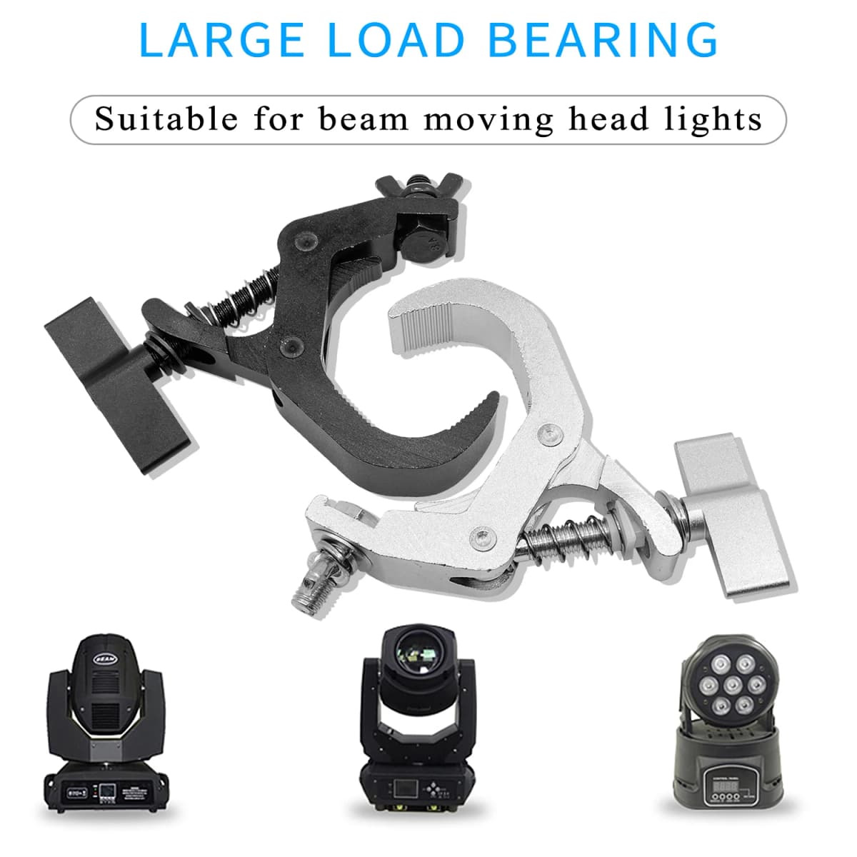 10Pcs/Lots Durable Heavy Duty Hooks 150kg 40-60mm  Alumimun Alloy Clamp Bracket Stage Stage Light Hook Light Clamp Holder Truss — view 2