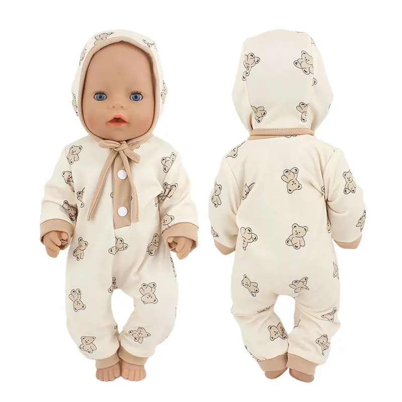 2023 New Dolls Outfit Suits For 17 inch 43cm Baby Reborn Doll Cute Jumpers Rompers New Born Doll Clothes — view 5