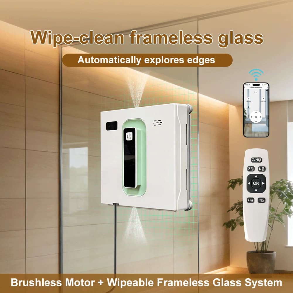 PuRuiKai Robot Electric Automatic Window Cleaning Robotic , With APP/Remote Control,With Voice Broadcast Two-way Automatic Spray — view 2