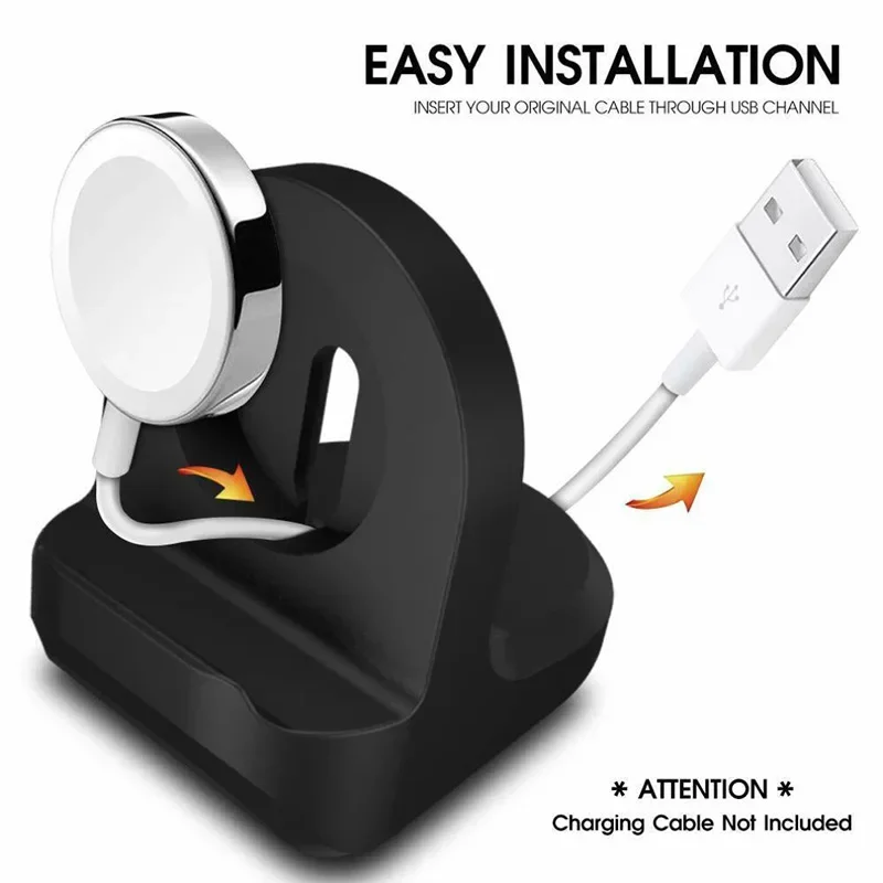 Holder For Apple Watch Series 5/4/3/2/1 Stand Nightstand Keeper Silicone Home Charging Dock Station Charging Holder for iWatch — view 2