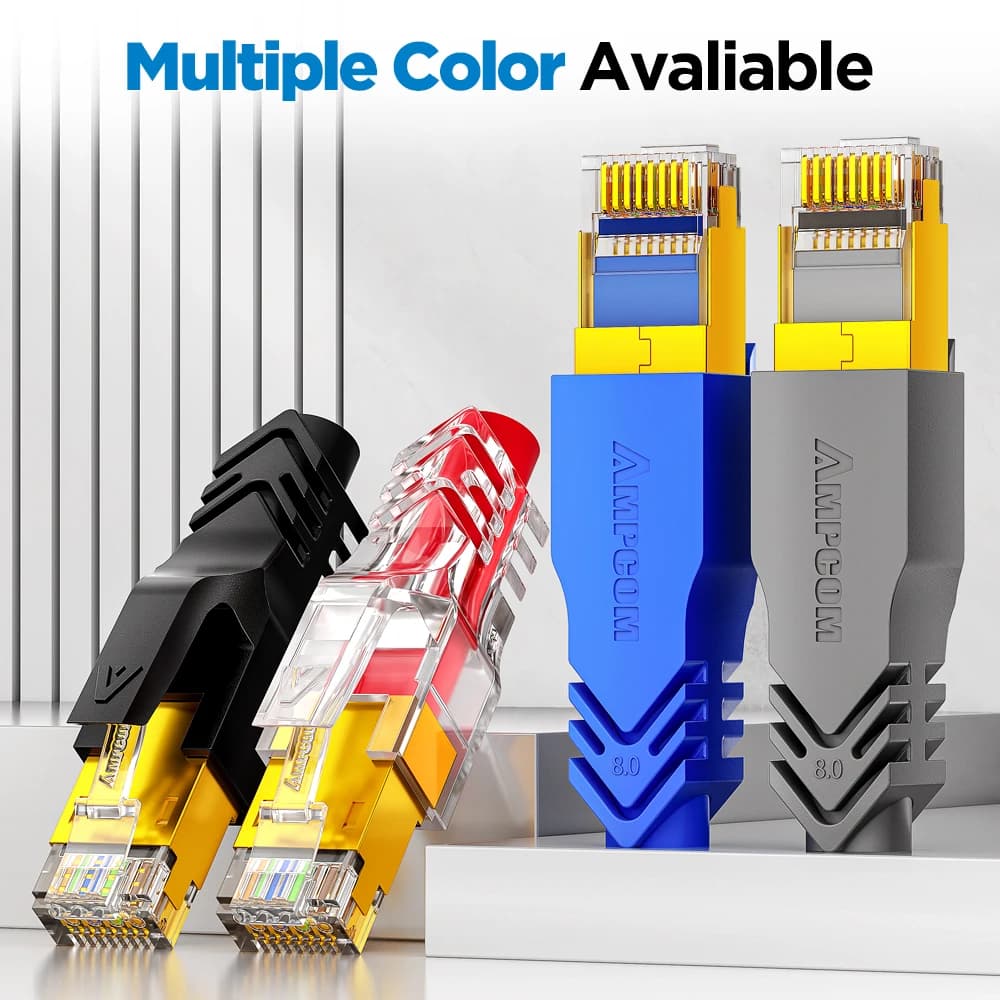 AMPCOM  Ethernet Network Cable Strain Relief Boots Cable RJ45 Connector Plug Covers 6.5/7.5/8.0mm for CAT8 CAT7 CAT6A CAT6 CAT5E — view 2