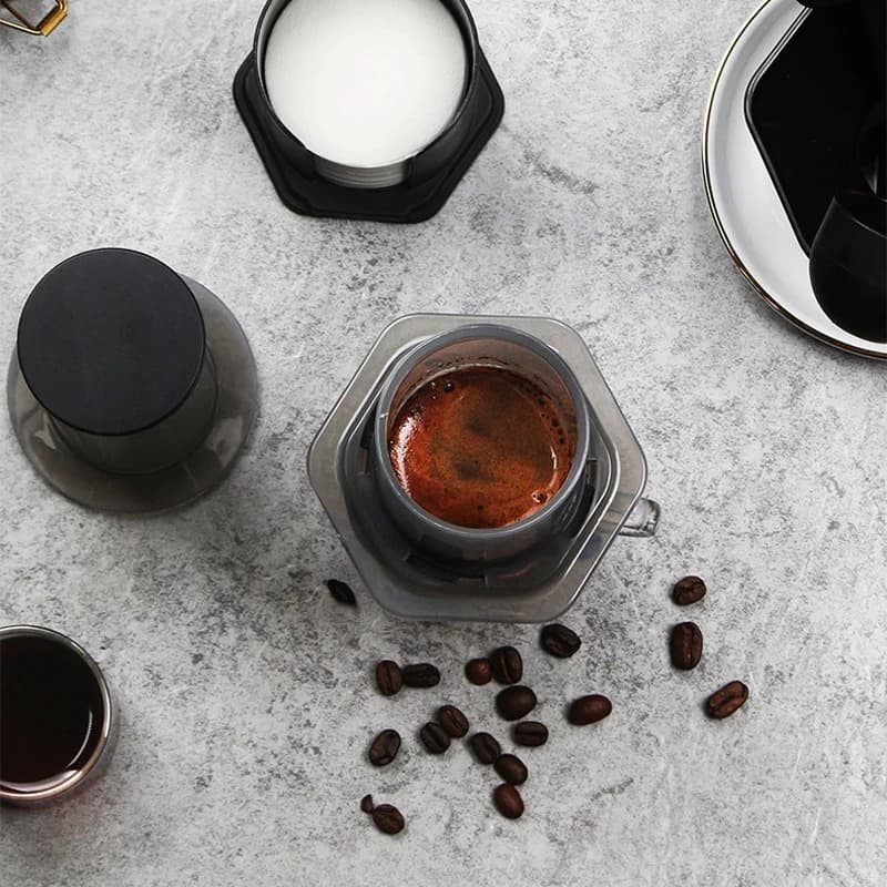 Espresso Coffee Maker Portable French Press barista tools Coffee Pot Air Press Drip Coffee Machine Filters Paper 64mm 350pcs — view 5