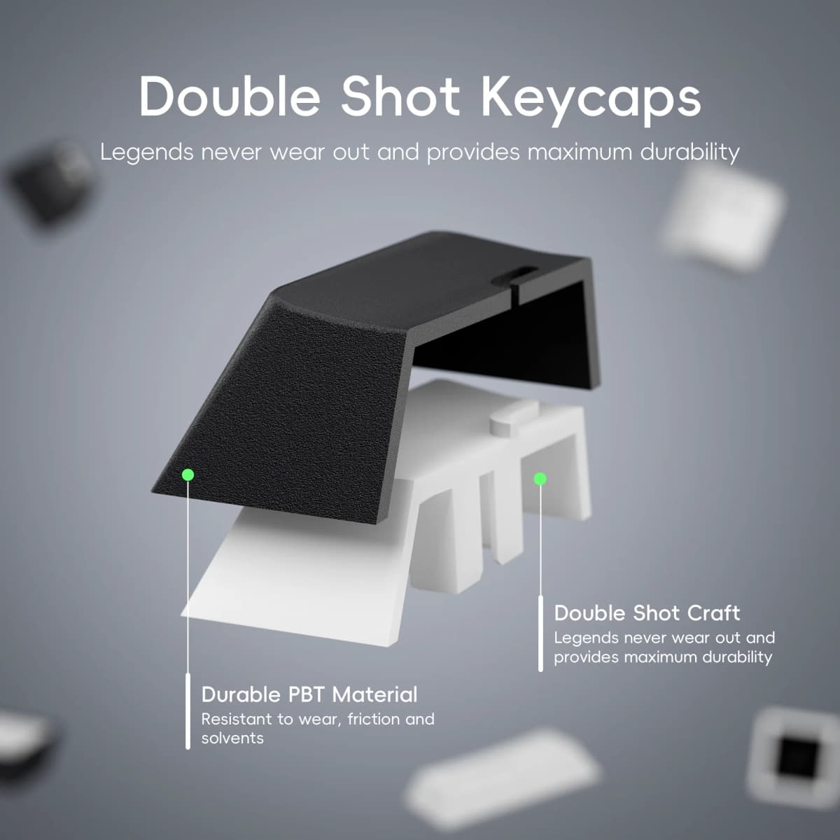 XVX Cherry Profile Keycaps Japanese Layout JIS Black PBT Keycap Not Shine Through Mechanical Keyboard Double Shot Keycap 153 Key — view 3