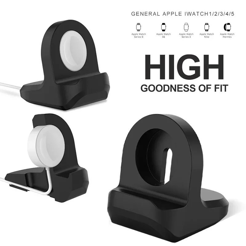 Holder For Apple Watch Series 5/4/3/2/1 Stand Nightstand Keeper Silicone Home Charging Dock Station Charging Holder for iWatch — view 3