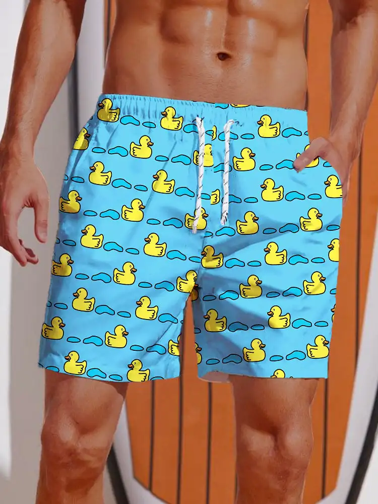 2024 Summer 3D Printed Hawaiian Vacation Style Printing Shorts Men's Board Shorts Casual Swim Trunks Drawstring Breathable Short — view 4