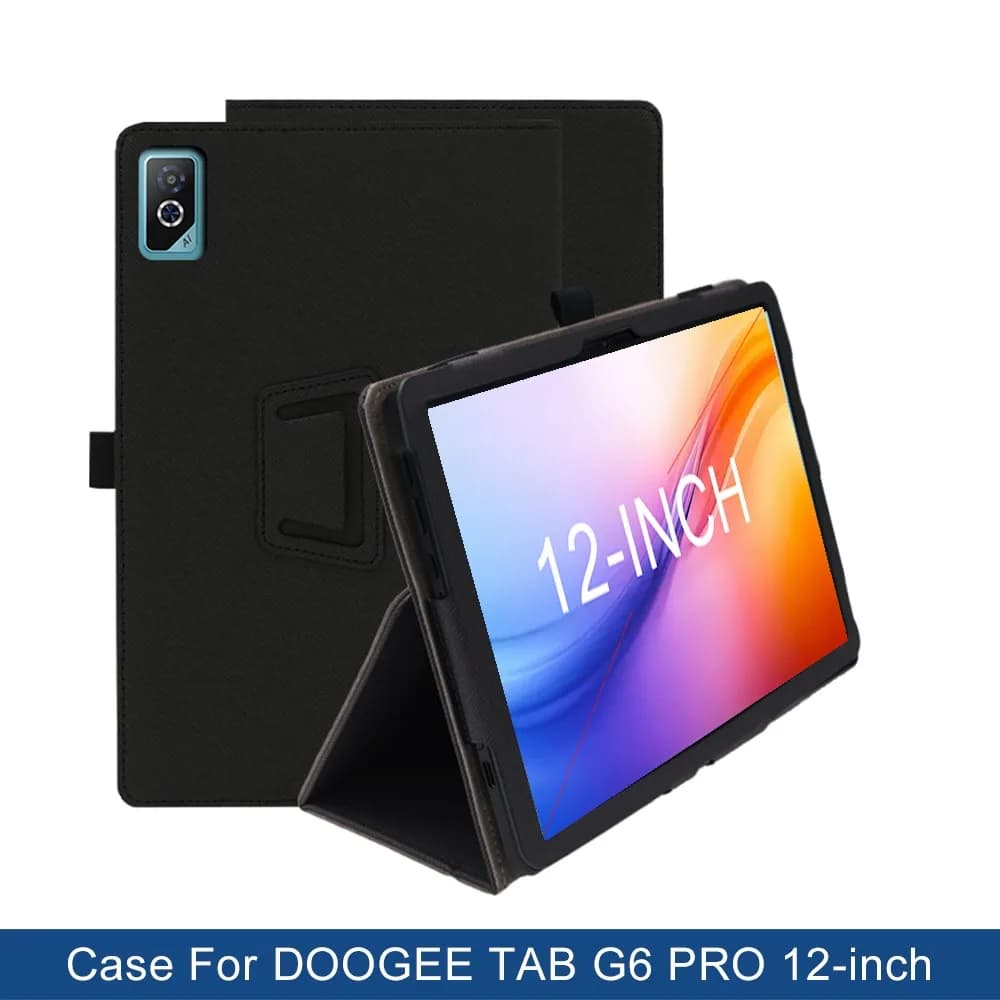 Funda Case For DOOGEE TAB G6 Pro Case ,12" Inch Tablet PC PU Leather Two-fold stand Case Cover with Hand Strap ,Pencil Holder — view 3