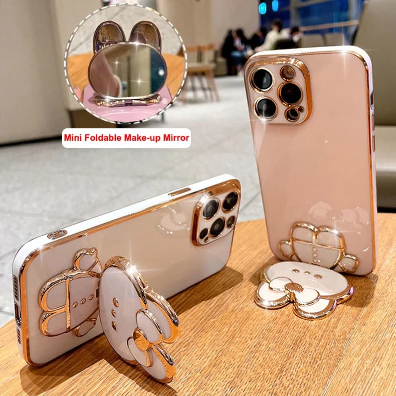 Mirror Plating Phone Holder Case For Samsung Galaxy A53 A73 A33 A52 A52s A72 A32 4G 5G A51 A71 A12 A31 A21S A50 A54 Stand Cover — view 4