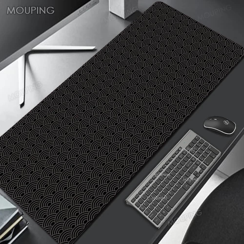 Black Deskmat Carpet Desk Accessories Laptop Gamer Mause Pad White Mouse Pad Large Mousepad 900x400 Office Tables mouse mats — view 2