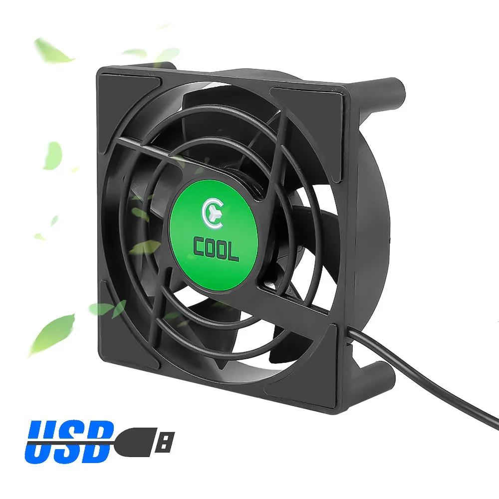 DC 5V USB Mini Cooling Small Fan 7 Blades Cooling Fan for TV Box Set Top Box 80x80x25mm Silent TV Box Radiator With 30cm Cable — view 4