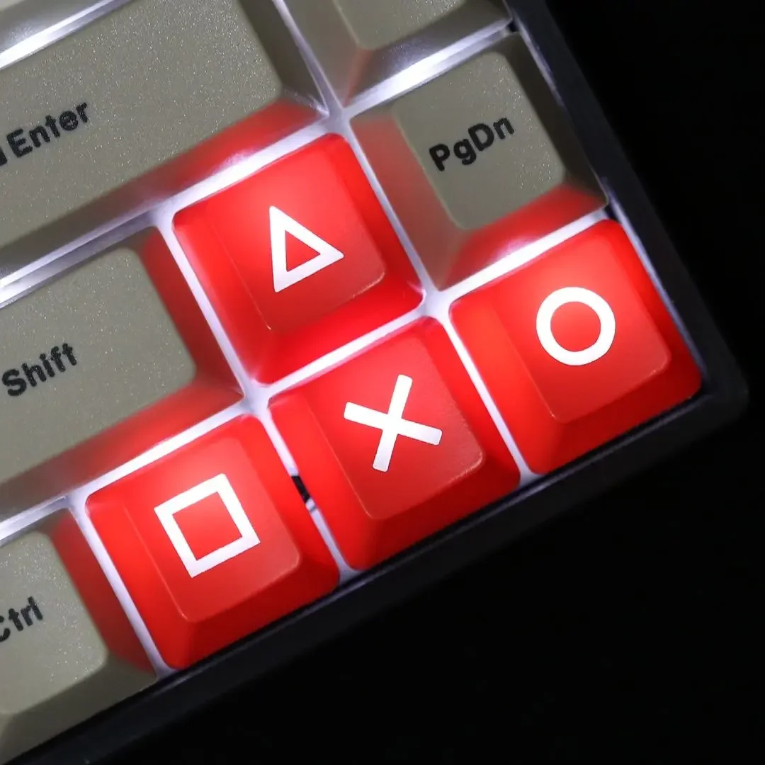 New Personality Cross Ring Square Triangle Direction Key Cap Mechanical Keyboard Custom ABS Key Cap Desktop Decor — view 2