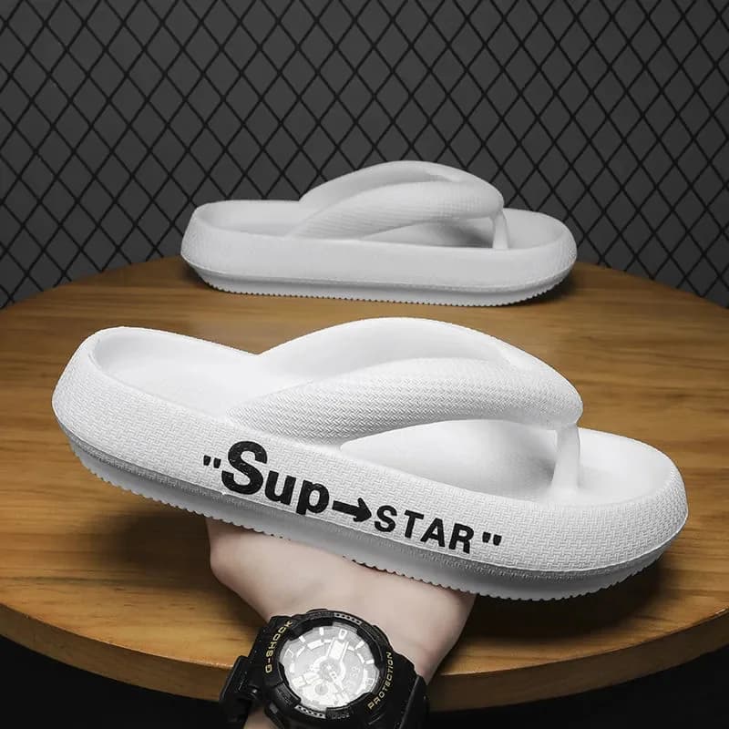 Summer Men's Flip-flops Massage Granule Slippers Comfortable Beach Sandals Men Casual Shoes Platform Flip Flops Bathroom Shoes — view 2