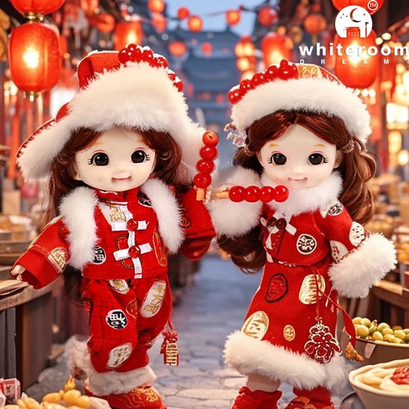 Girls Dress Style 16cm Doll 1/12 Bjd Dolls For Girls Dress Ancient Costume Clothes Kawaii Soft Interactive Toys Children Gift — view 2