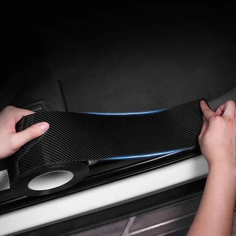 1-2pcs Nano Carbon Fiber Car Sticker Paste Protector Strip DIY Automotive Protective Film Auto Door Sill Side Anti Scratch Tape — view 3