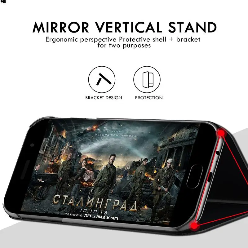 Leather Flip Case For Samsung Galaxy Note 9 N960 N960F SM-N960F 6.4'' Magnetic Smart Mirror Case For Galaxy Note 9 Note9 Cover — view 4