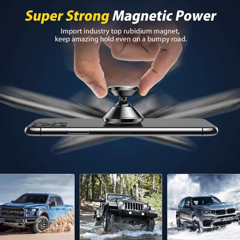 Magnetic Car Phone Holder 360 Degree Rotation Cell Phone Stand Magnet Mount Bracket In Car For iPhone 13 12 Samsung Redmi Xiaomi — view 3
