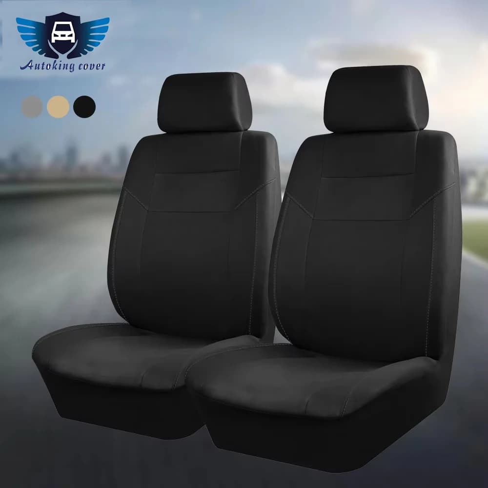 AUTOKING Universal Black Gray Beige Polyester Car Seat Covers Full set Car Accessories Interior Fit for most Car Suv Van Truck