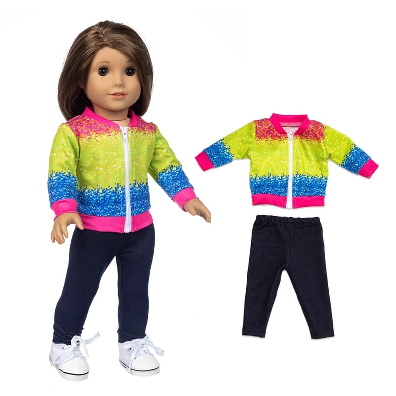 18" American Og Girls Doll Clothes Tie A Knot Shirt Fashion Pants Baby Dolls Outfits Children Girl New Year Gifts — view 6