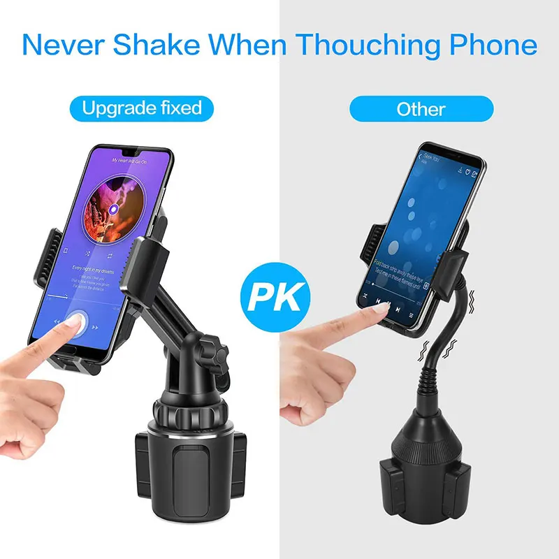 Universal Car Phone Holder Cellphone Mount Stand Adjustable Car Cup Phone Mount for iPhone 14 13 12 Por MAX Huawei Samsung — view 4