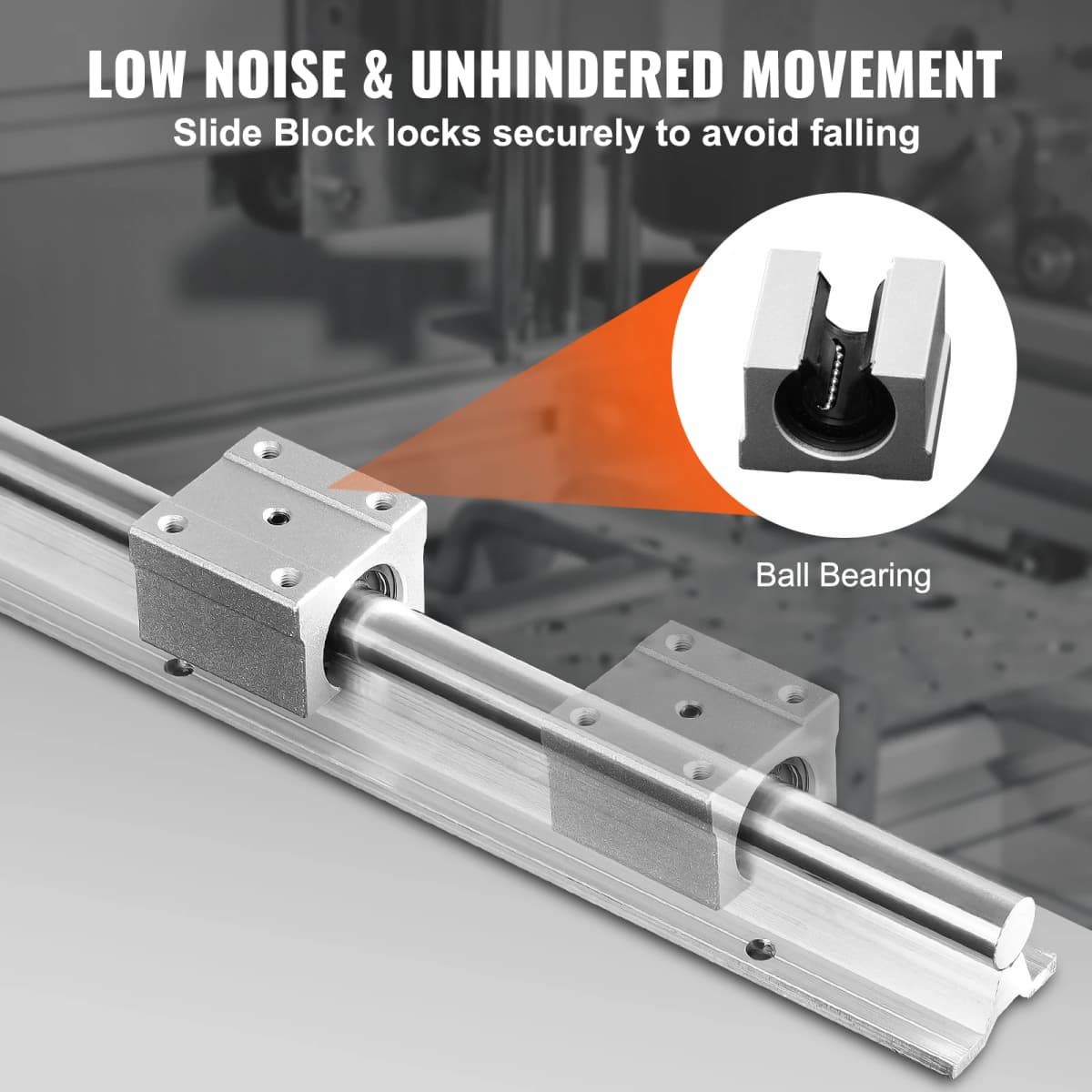 SucceBuy 2PCS Linear Guide Rails SBR16 SBR25 1500-2200mm & 4PCS UU Bearing Blocks Smooth Motion DIY Mills CNC Parts — view 4