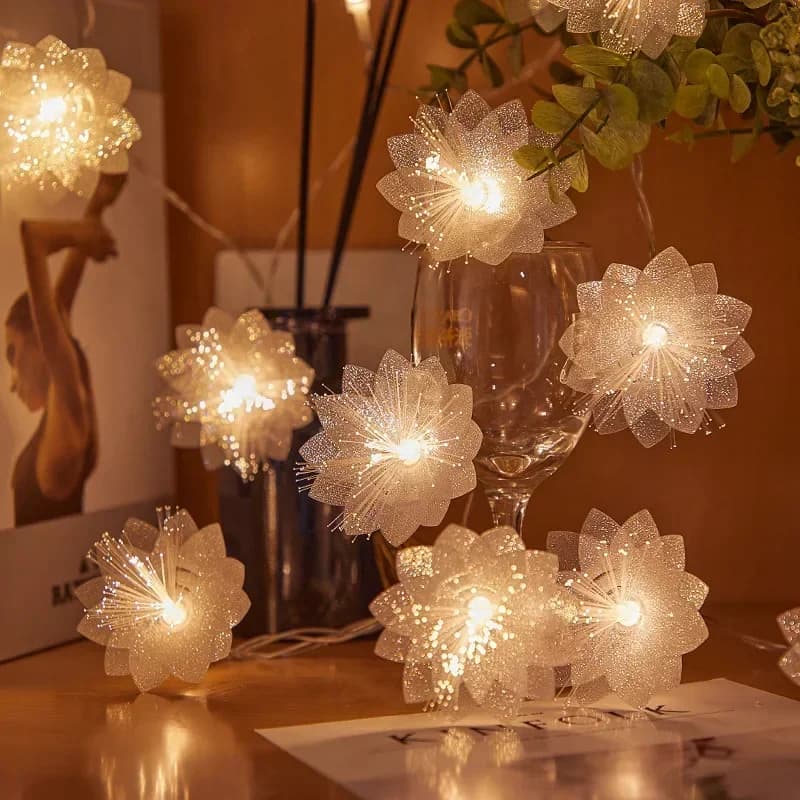 2/3M LED Fiber Optic Fairy Light Battery-operated Garland Christmas Decoration Party New Year's Decor Artificial Flowers Festoon — view 2