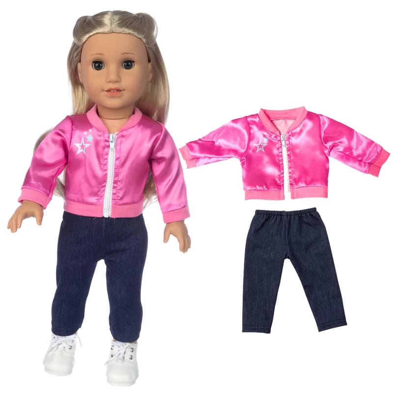 18" American Og Girls Doll Clothes Tie A Knot Shirt Fashion Pants Baby Dolls Outfits Children Girl New Year Gifts — view 3