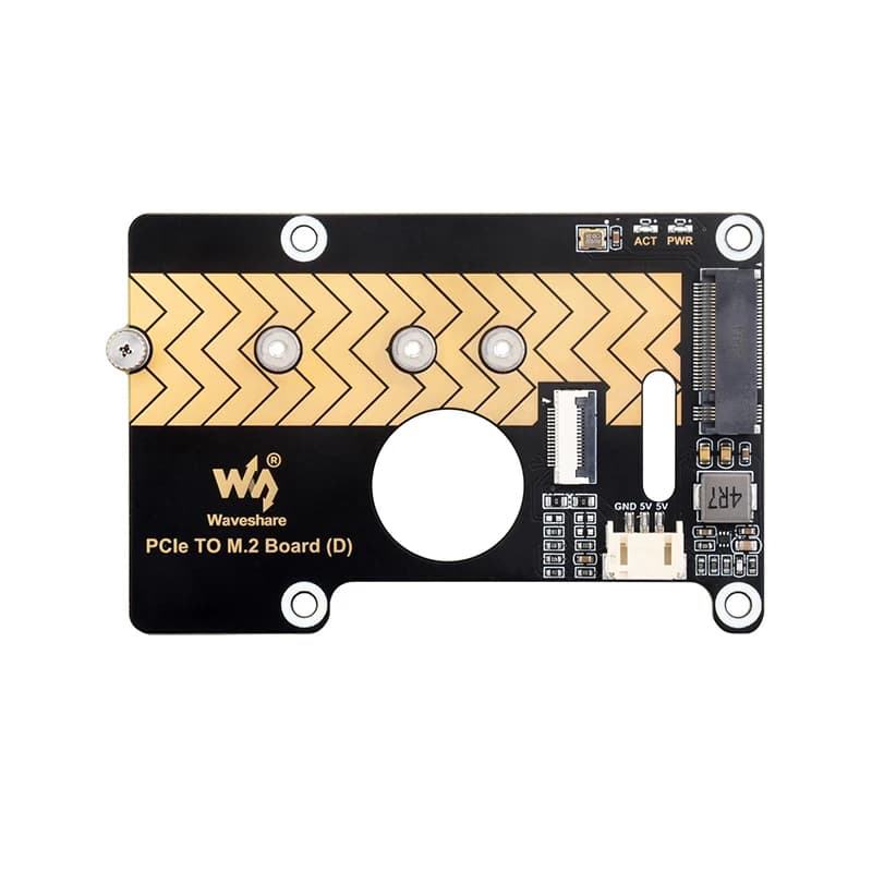Raspberry Pi 5 PCIe To M.2 Adapter Board (D) NVMe M.2 SSD 2280 / 2260 / 2242 / 2230 Size Gen2 Gen3 Support for RPi 5 — view 2