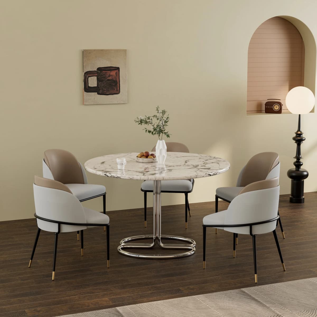 LUVODI Luxury Set Of 2 Dining Chairs Kitchen Accent Leisure Microfiber Leather Living Room Chairs for Dining,Kitchen,Study Room — view 3