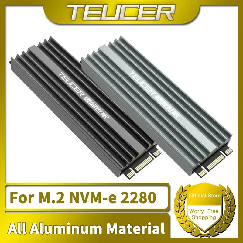 TEUCER M2 SSD Heatsink NVME 2280 Solid State Disk Drive Radiator Cooler Cooling Pad for Desktop PC M.2 NVME PS5 Heatsink