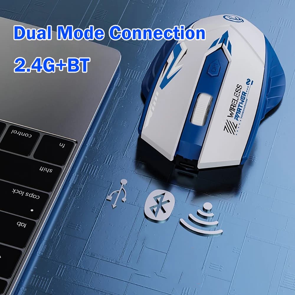 Bluetooth 5.4 Mouse Dual-Mode 2.4G Wireless Mouse 6 Buttons Gaming Mouse Office Silent Mice Rechargeable Mouse For PC Laptop — view 2