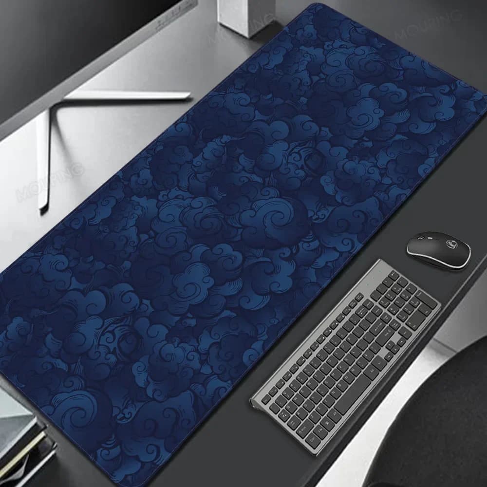 Japan Clouds Deskmat Black Carpet Large Gaming Mousepad Laptop Kawaii Computer Offices Mouse Pad Playmat Mouse Mats Accessories — view 3
