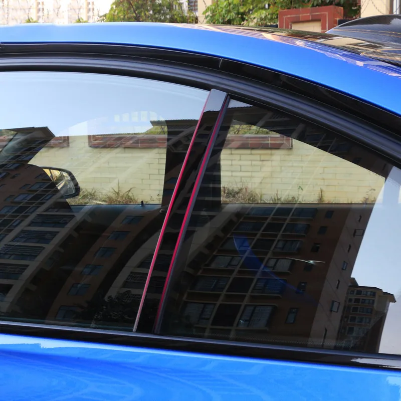 8PCS Car Styling Window BC Pillar Stickers Cover Trim Black For BMW E70 E71 F20 E84 F48 E60 F10 F07 E90 F30 F34 E46 — view 2
