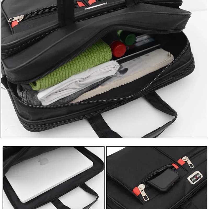 Simple Tote Men Business Briefcase Handbag For 15.6 inch Laptop Bags Large Capacity Shoulder Bags Travel Notebook Messenger Bag — view 2