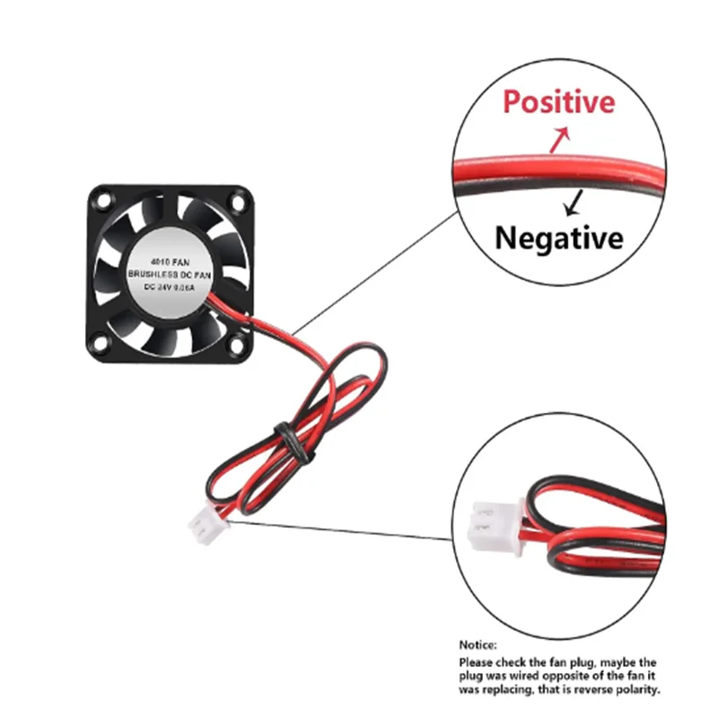 4PCS 3D Printer Cooling Fan 4010 Blower 40X40 X 10mm Hydraulic Bearing Brushless DC 12v 24v Cooling Fans for 3D Printer — view 4