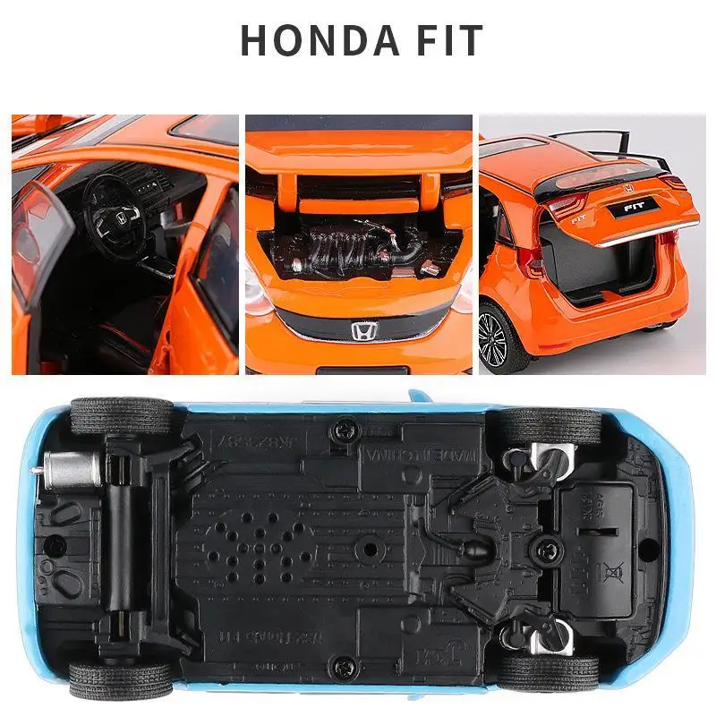 1/32 Honda FIT JAZZ SUV Sport Toy Car JKM Diecast Miniature Model Doors Openable Sound & Light Collection Gift For Boy Boys Kid — view 4