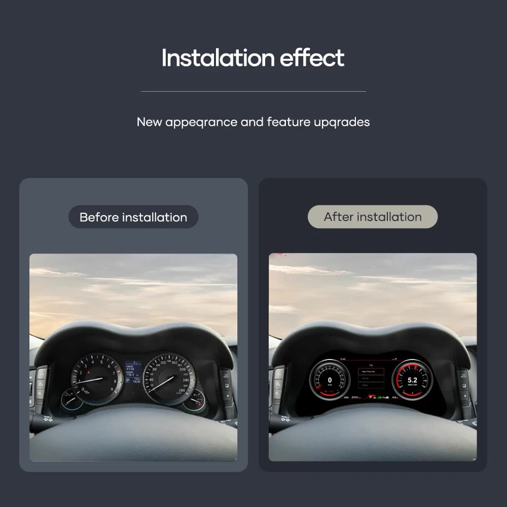 12.3 inch Prelingcar Digital Dashboard For Infiniti Q70 Car Lcd Panel Speedometer Virtual Cockpit — view 2